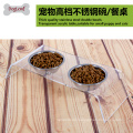 Double Pet Cat Bowl With Stand Thick Stainless Steel Pet Food Feeder Of Wholesale Stainless Steel Dog Bowl